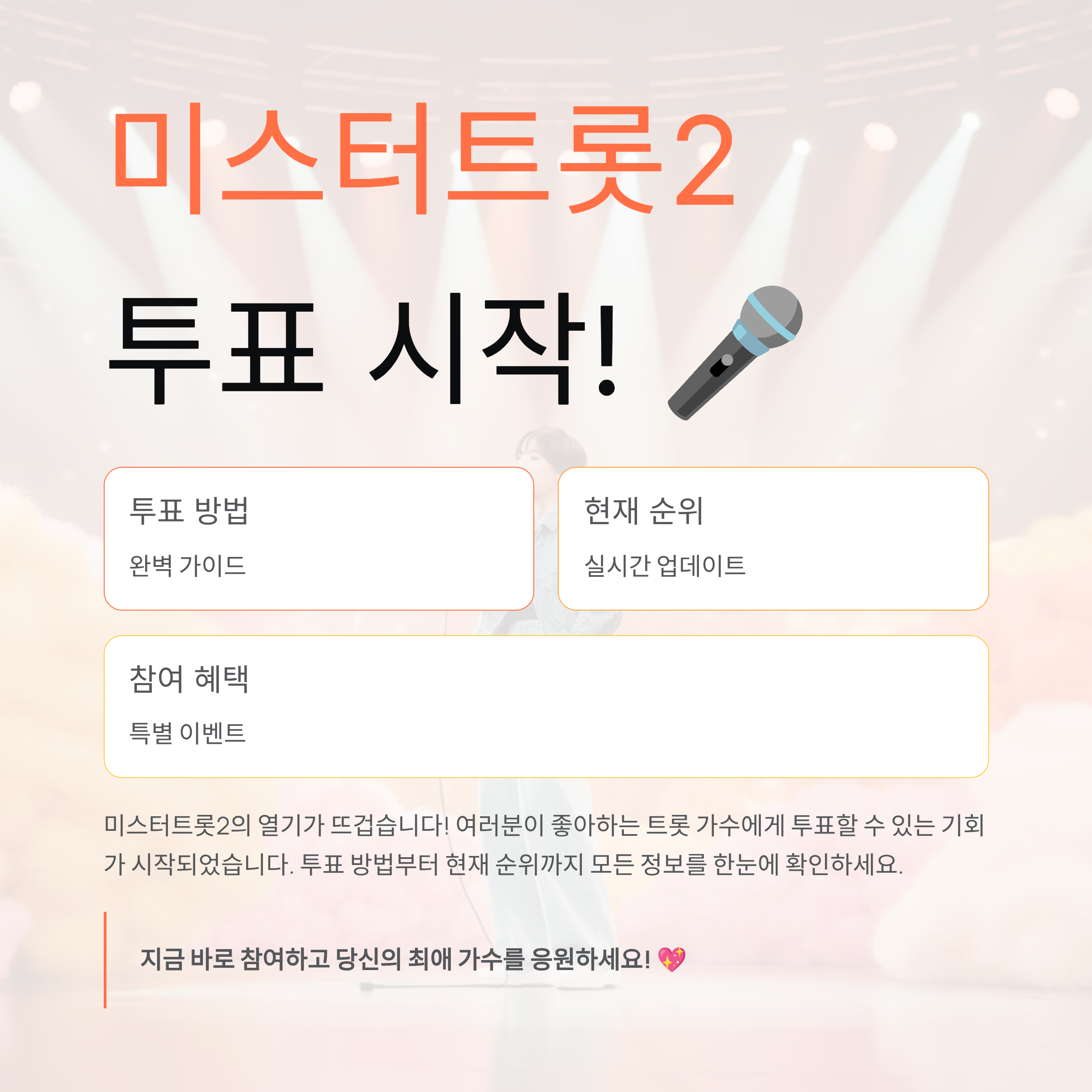 미스터트롯2 투표 시작! 방법과 현재 순위 완벽 정리