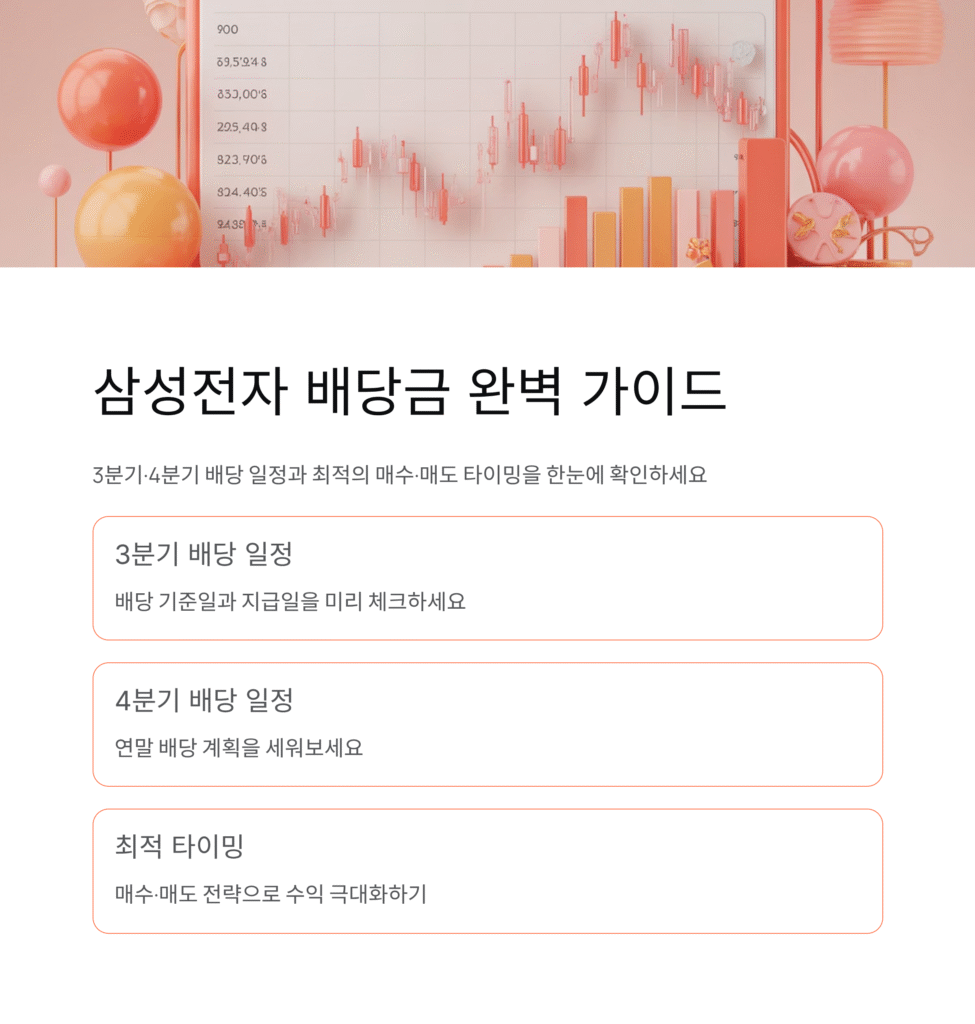 삼성전자 배당금 3분기·4분기 일정 총정리, 매수·매도 타이밍은 언제일까