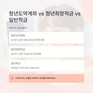 청년도약계좌 vs 청년희망적금 vs 일반적금, 내게 맞는 금융상품은?