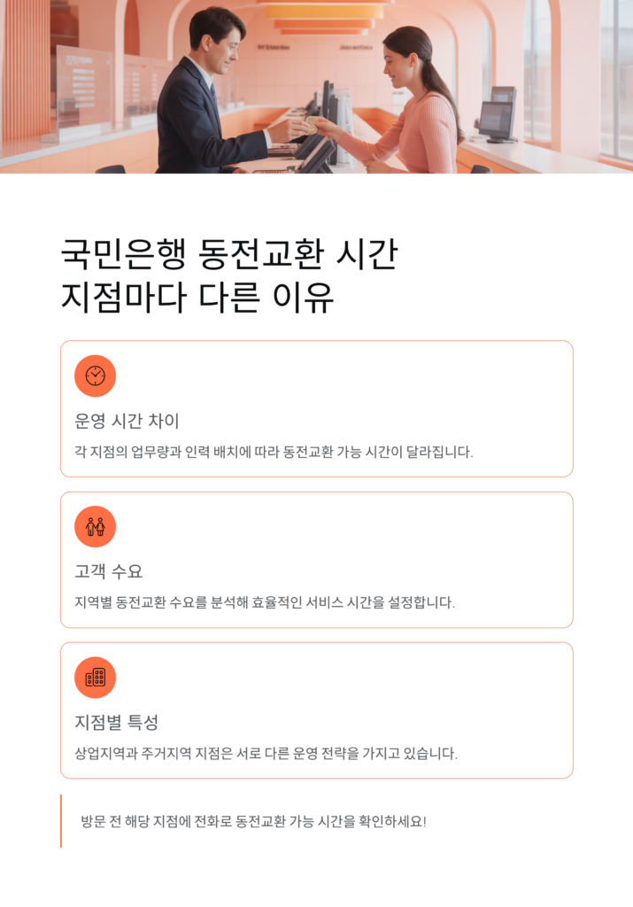 국민은행 동전교환 시간 지점마다 다른 이유 제대로 이해하기