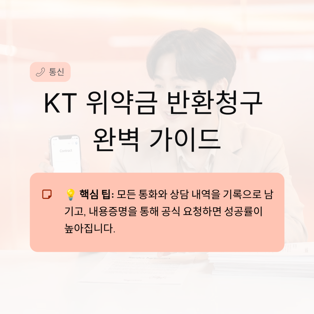 KT 위약금 반환청구 하는 방법 총정리