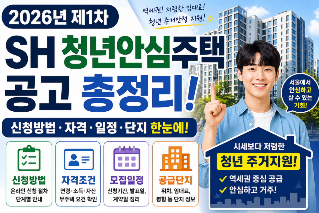 2026년 제1차 SH 청년안심주택 공고 총정리 (신청방법·자격·일정·단지 한눈에)