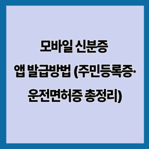모바일 신분증 앱 발급방법 (주민등록증·운전면허증 총정리)