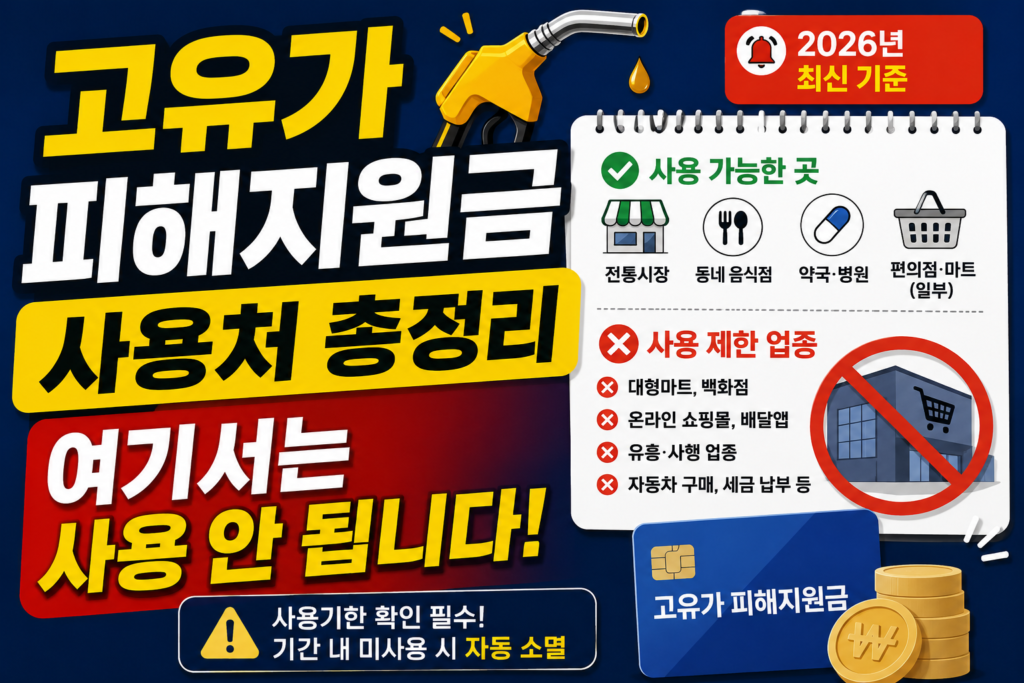 고유가 피해지원금 사용처 총정리… 여기서는 사용 안 됩니다