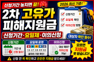 2차 고유가 피해지원금 신청기간·요일제·이의신청 한 번에 정리