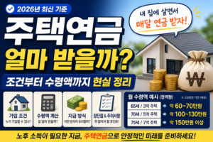 주택연금 얼마 받을까? 조건부터 수령액까지 (2026년 기준)