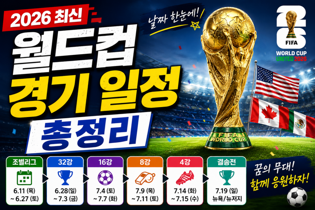 월드컵 경기 일정 총정리: 조별리그·32강·결승 날짜 한눈에