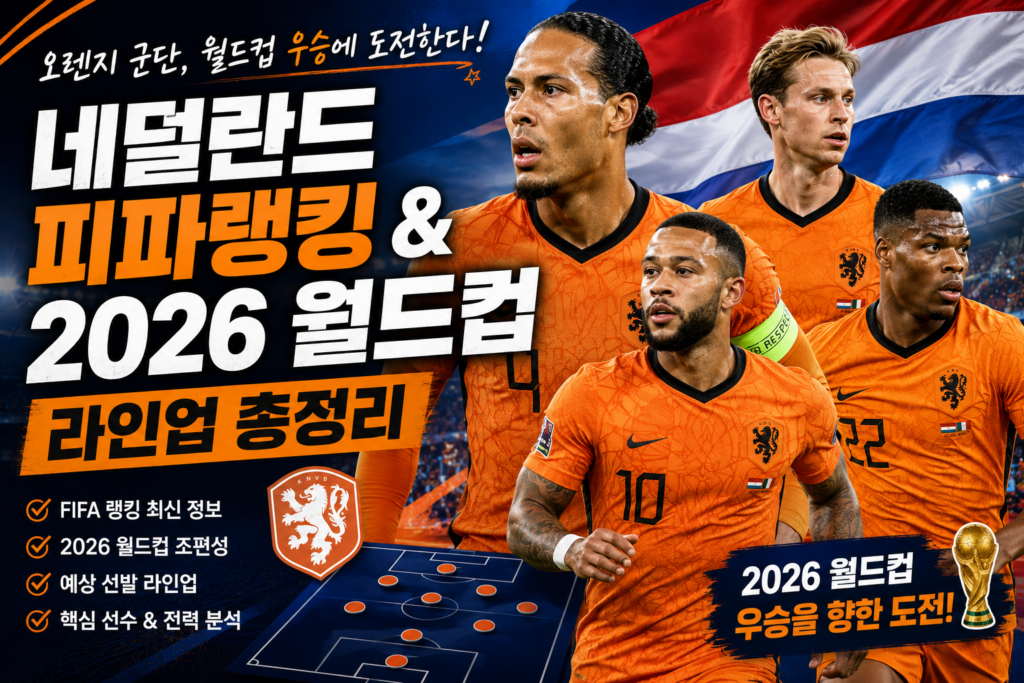 네덜란드 피파랭킹 2026 월드컵 라인업 총정리