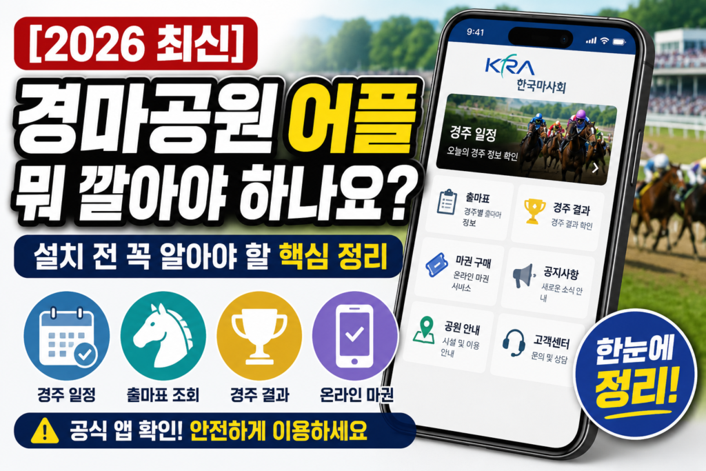 [2026 최신] 경마공원 어플 뭐 깔아야 하나요? 설치 전 꼭 알아야 할 핵심 정리