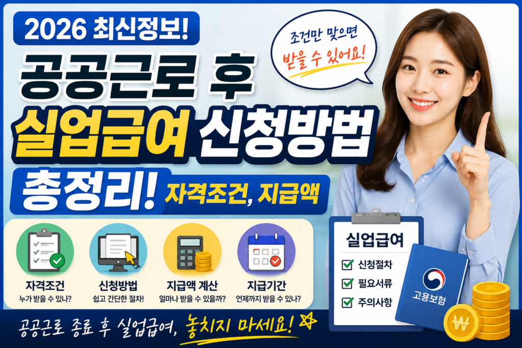 공공근로 후 실업급여 신청방법 총정리 (자격조건, 지급액)