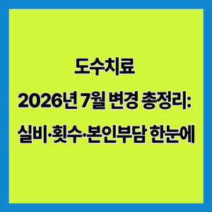 [2026 최신] 도수치료 7월 변경 총정리: 실비·횟수·본인부담 한눈에