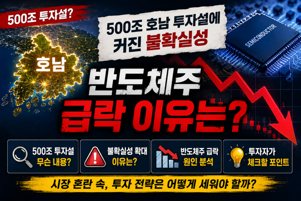500조 호남 투자설에 커진 불확실성, 반도체주 급락 이유는