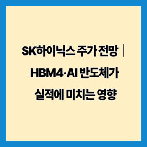 SK하이닉스 주가 전망｜HBM4·AI 반도체가 실적에 미치는 영향