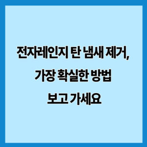 전자레인지 탄 냄새 제거, 가장 확실한 방법 보고 가세요