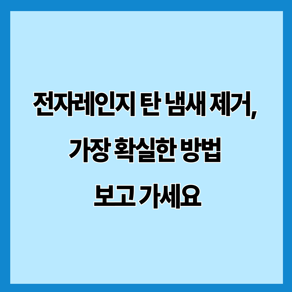 전자레인지 탄 냄새 제거, 가장 확실한 방법 보고 가세요